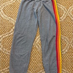 Women’s XS Aviator Nation Sweatpants with Rainbow Stripe